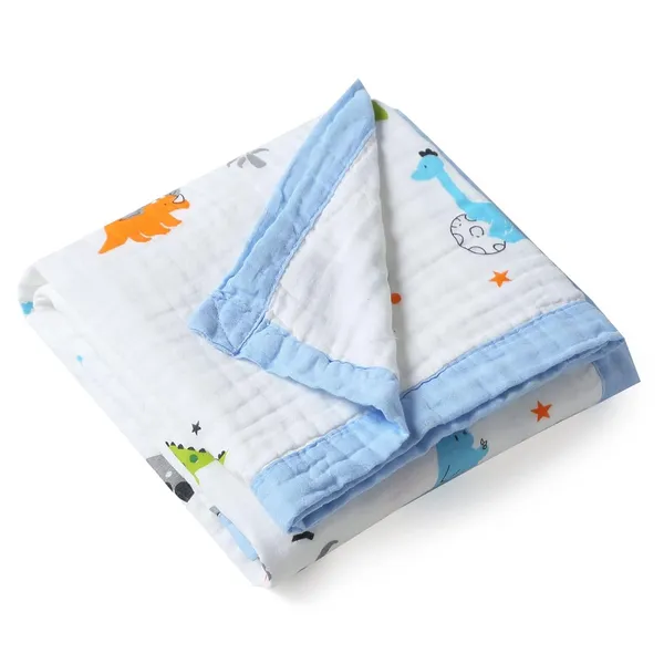 White_6_Layers_Breathable_Cotton_Muslin_Blankets_For_Toddler_|_100_x_100_Cm