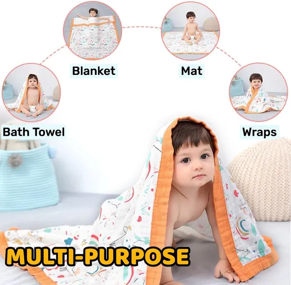 White_6_Layers_Breathable_Cotton_Muslin_Blankets_For_Toddler_|_100_x_100_Cm