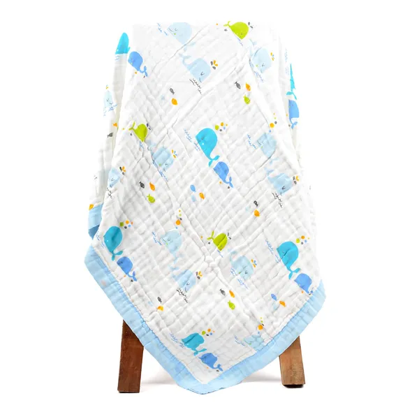 White_6_Layers_Breathable_Cotton_Muslin_Blankets_For_Toddler_|_100_x_100_Cm