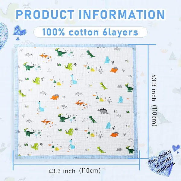 White_6_Layers_Breathable_Cotton_Muslin_Blankets_For_Toddler_|_100_x_100_Cm