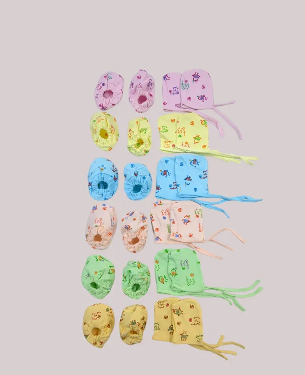 Pair_of_12_Multicolor_Soft_Hosiery_Cotton_Mittens_&_Socks_Set_|_6_Pairs_Mittens,_6_Pairs_Socks