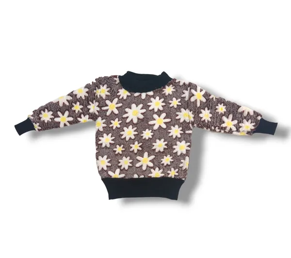 Brown_Round_Neck_Flower_Pattern_Sweater_|_For_Baby_Girls_&_Boys