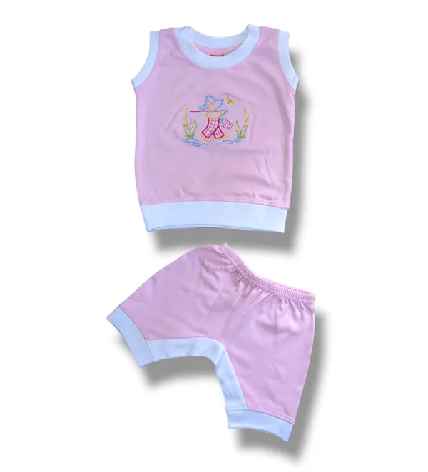 Set_of_2_Multicolor_Cotton_Sleeveless_T-Shirt_With_Shorts_|_For_Baby_Boys_&_Girls