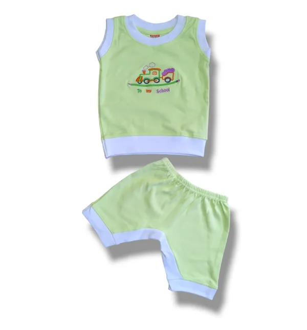 Set_of_2_Multicolor_Cotton_Sleeveless_T-Shirt_With_Shorts_|_For_Baby_Boys_&_Girls