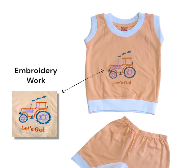 Set_of_2_Multicolor_Cotton_Sleeveless_T-Shirt_With_Shorts_|_For_Baby_Boys_&_Girls
