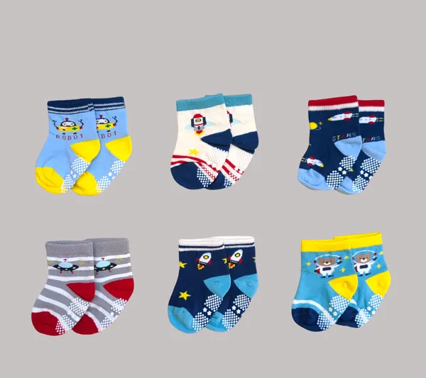 Pair_of_6_Multicolor_Anti_Slip_Cotton_Socks_|_For_Baby