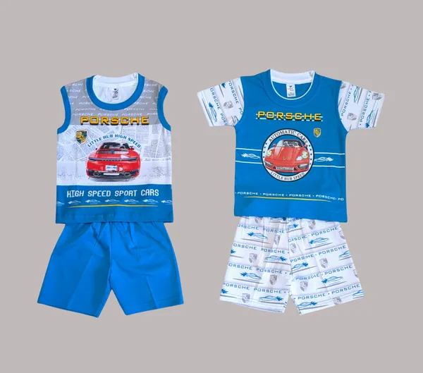 Set_of_2_Blue_Hosiery_Cotton_T-Shirt_With_Shorts_|_For_Baby_Boys_&_Girls