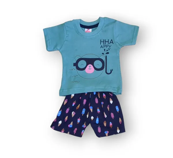 Set_of_2_Multicolor_Cotton_Half_Sleeve_T-Shirt_With_Shorts_Set_|_For_Baby_Boys_&_Girls