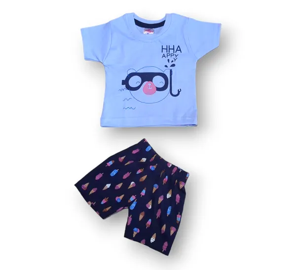 Set_of_2_Multicolor_Cotton_Half_Sleeve_T-Shirt_With_Shorts_Set_|_For_Baby_Boys_&_Girls
