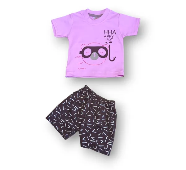 Set_of_2_Multicolor_Cotton_Half_Sleeve_T-Shirt_With_Shorts_Set_|_For_Baby_Boys_&_Girls