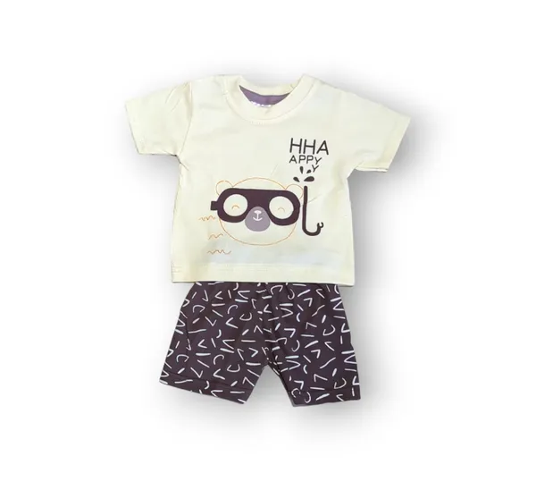 Set_of_2_Multicolor_Cotton_Half_Sleeve_T-Shirt_With_Shorts_Set_|_For_Baby_Boys_&_Girls