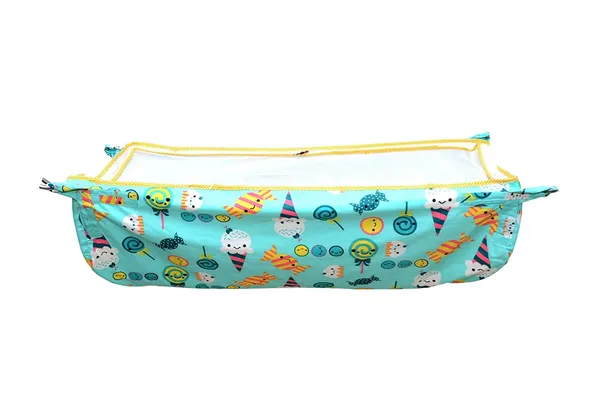 Green_Khoya_Cradle_Cotton_Cloth_Zoli_With_Mosquito_Net