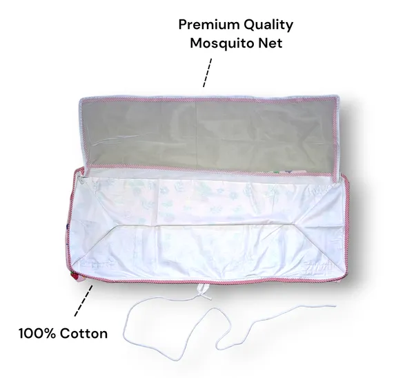 Pink_Khoya_Cradle_Cotton_Cloth_Zoli_With_Mosquito_Net