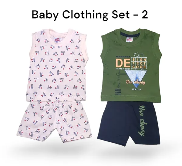 Set_of_2_Multicolor_Cotton_Sleeveless_T-Shirt_With_Short_|_For_Baby_Boys_&_Girls