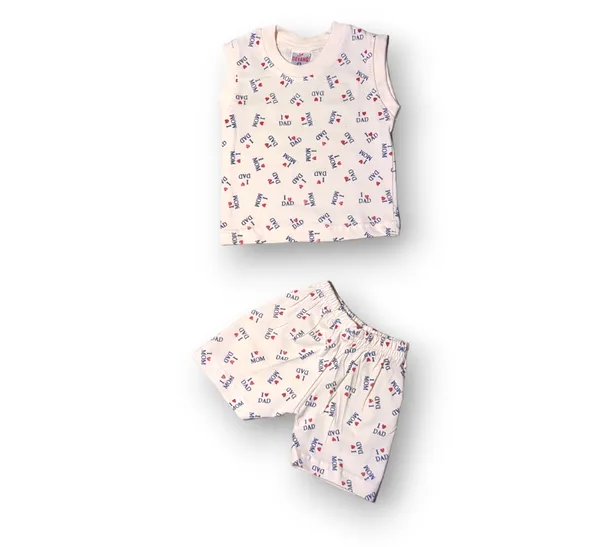 Set_of_2_Multicolor_Cotton_Sleeveless_T-Shirt_With_Short_|_For_Baby_Boys_&_Girls