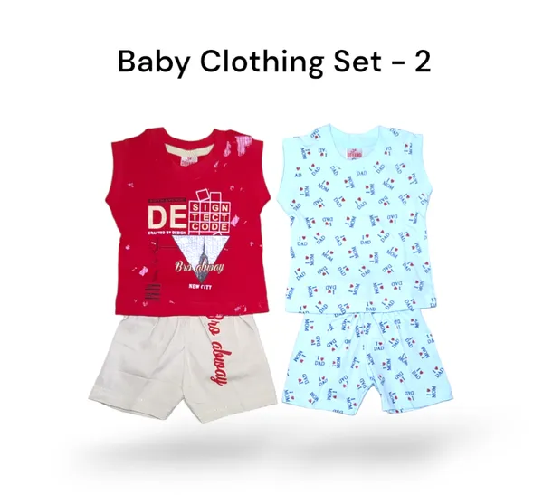 Set_of_2_Multicolor_Cotton_Sleeveless_T-Shirt_With_Short_|_For_Baby_Boys_&_Girls