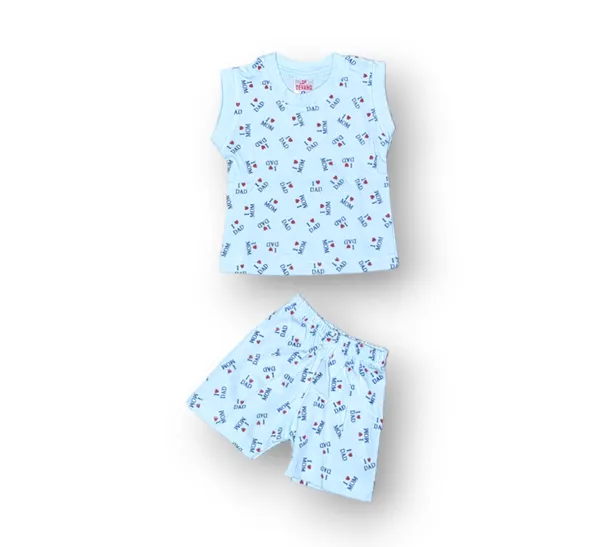 Set_of_2_Multicolor_Cotton_Sleeveless_T-Shirt_With_Short_|_For_Baby_Boys_&_Girls