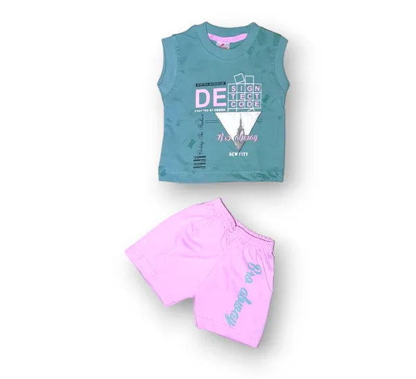 Set_of_2_Multicolor_Cotton_Sleeveless_T-Shirt_With_Short_|_For_Baby_Boys_&_Girls