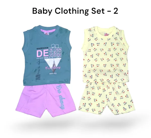 Set_of_2_Multicolor_Cotton_Sleeveless_T-Shirt_With_Short_|_For_Baby_Boys_&_Girls
