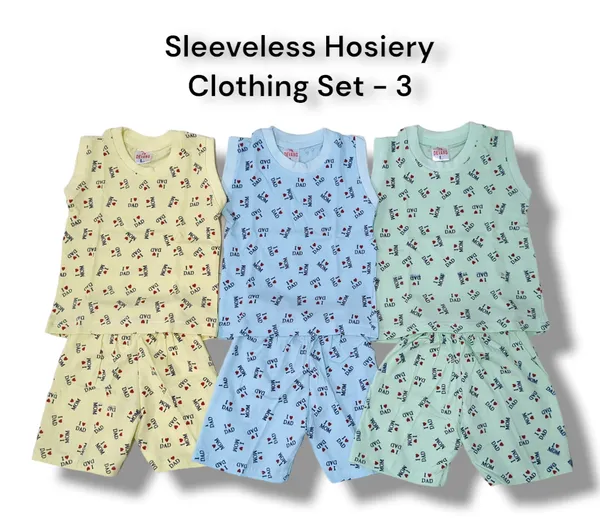 Set_of_3_Multicolor_Hosiery_Cotton_T-Shirt_&_Shorts_Set_|_For_Baby_Boy_&_Girl