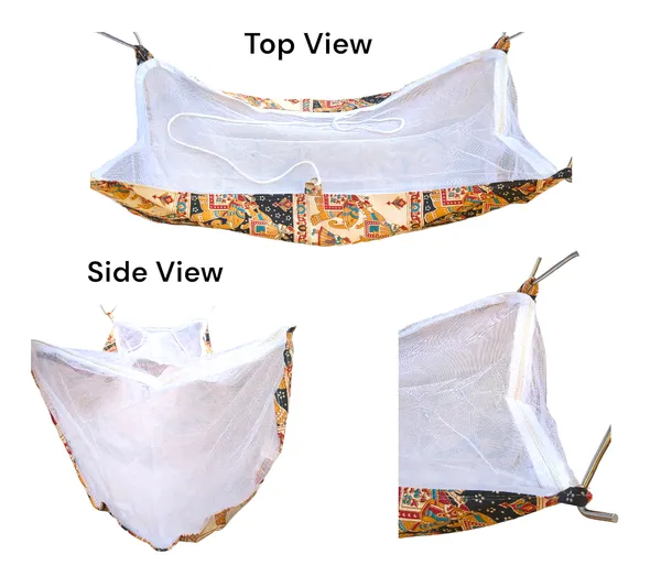 Set_of_4_Rajwadi_Printed_Pure_Cotton_Godadi_Bed_with_Baby_Cradle