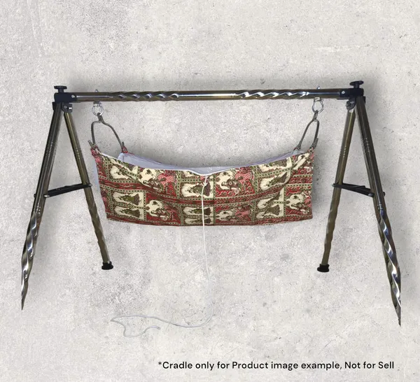 Set_of_4_Rajwadi_Printed_Pure_Cotton_Godadi_Bed_with_Baby_Cradle