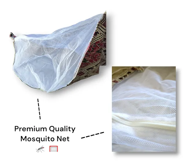Brown_Soft_Cloth_Baby_Hammock_With_Mosquito_Net_With_Cotton_Plastic_Sheet