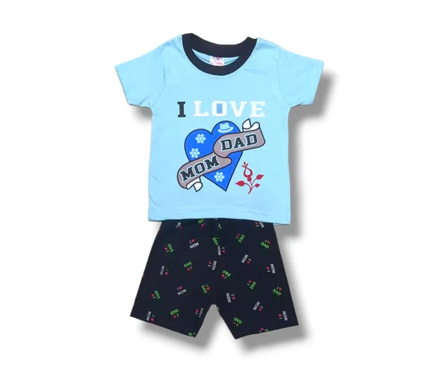 Set_of_2_Multicolor_Cotton_Half_Sleeve_T-Shirt_With_Shorts_Set_|_For_Baby_Boys_&_Girls