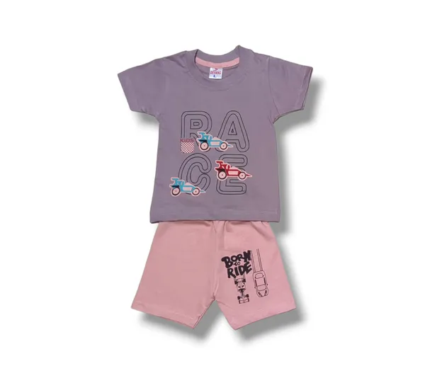 Set_of_2_Multicolor_Cotton_Half_Sleeve_T-Shirt_With_Shorts_Set_|_For_Baby_Boys_&_Girls