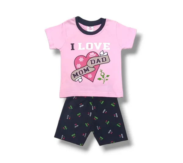 Set_of_2_Multicolor_Cotton_Half_Sleeve_T-Shirt_With_Shorts_Set_|_For_Baby_Boys_&_Girls