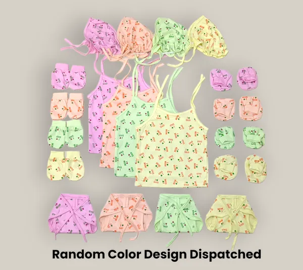Set_of_3_Multicolor_Cotton_Hosiery_Cloth_Set_|_For_Naming_Ceremony_|_Jhablas_With_Nappies,_Mitten,_Booties_&_Cap