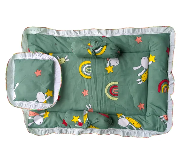 Set_of_4_Green_Super_Soft_Bedding_Set_For_Baby