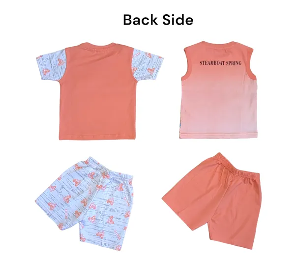 Set_of_2_Orange_Hosiery_Cotton_T-Shirt_With_Shorts_|_For_Baby_Boys_&_Girls