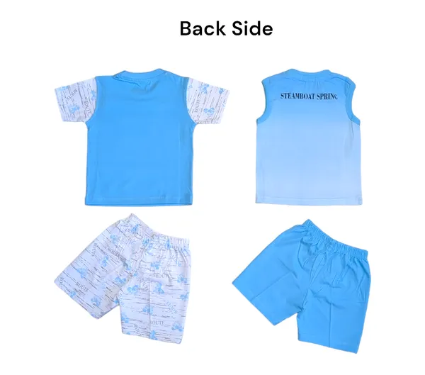Set_of_2_Blue_Hosiery_Cotton_T-Shirt_With_Shorts_|_For_Baby_Boys_&_Girls