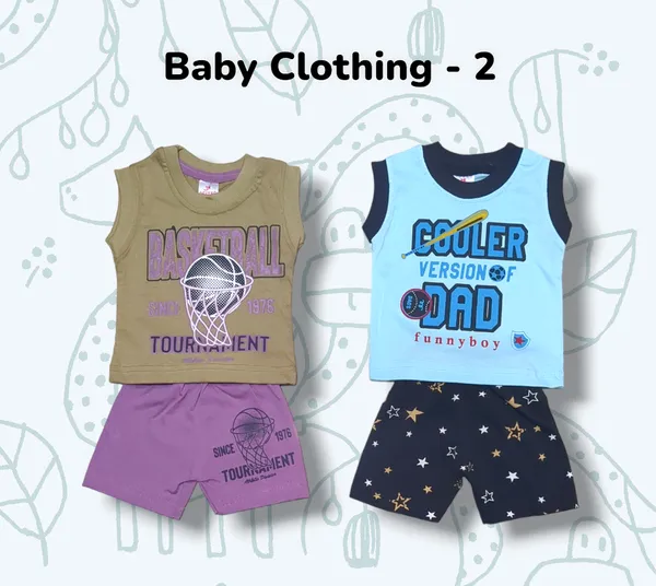 Set_of_2_Multicolor_Cotton_Sleeveless_T-Shirt_With_Shorts_|_For_Baby_Boys_&_Girls