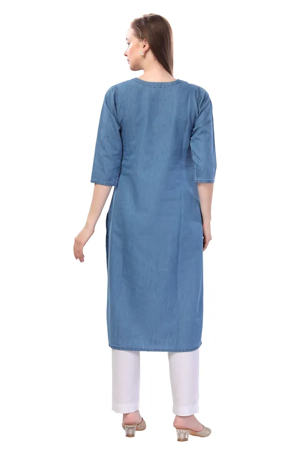 Denim_Kurti_With_Patchwork_And_Thread_Work