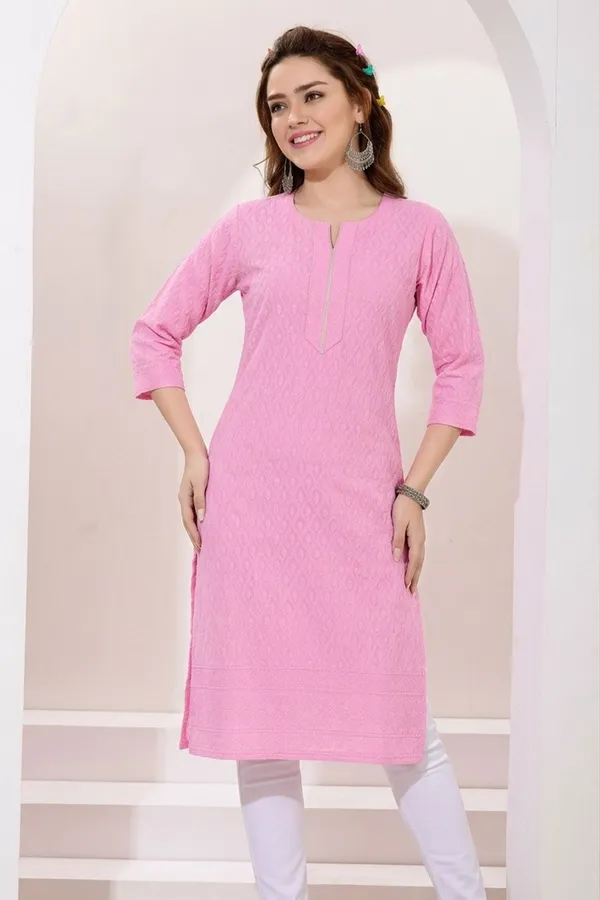 Rosy_Pink_Rayon_Chikankari_Straight_Kurta_for_Women