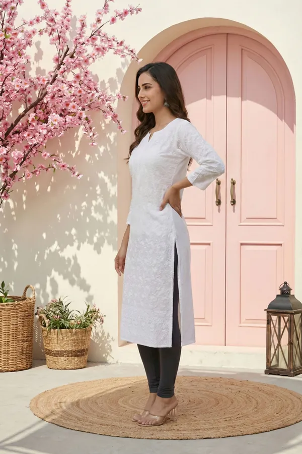 White_Pure_Cotton_Chikankari_Long_Kurti_for_Women