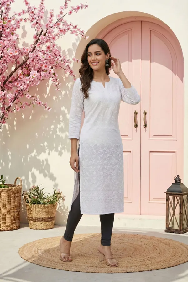 White_Pure_Cotton_Chikankari_Long_Kurti_for_Women