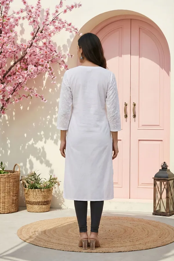 White_Pure_Cotton_Chikankari_Long_Kurti_for_Women