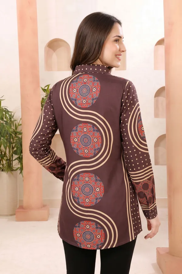 Premium_Coffee_Brown_Modal_Silk_Shirt_Style_Tunic_for_Everyday_Wear