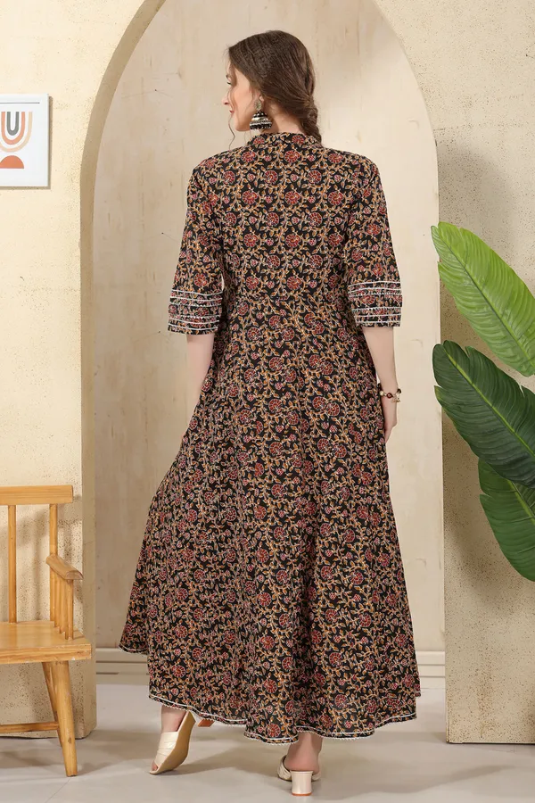 Black_Cotton_Paisely_Print_Anarkali_With_Embroidery_Yoke_and_Tussles