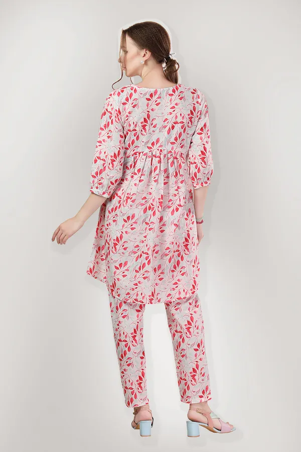 Designer_White_Leaf_Print_Cotton_Co-ord_Set