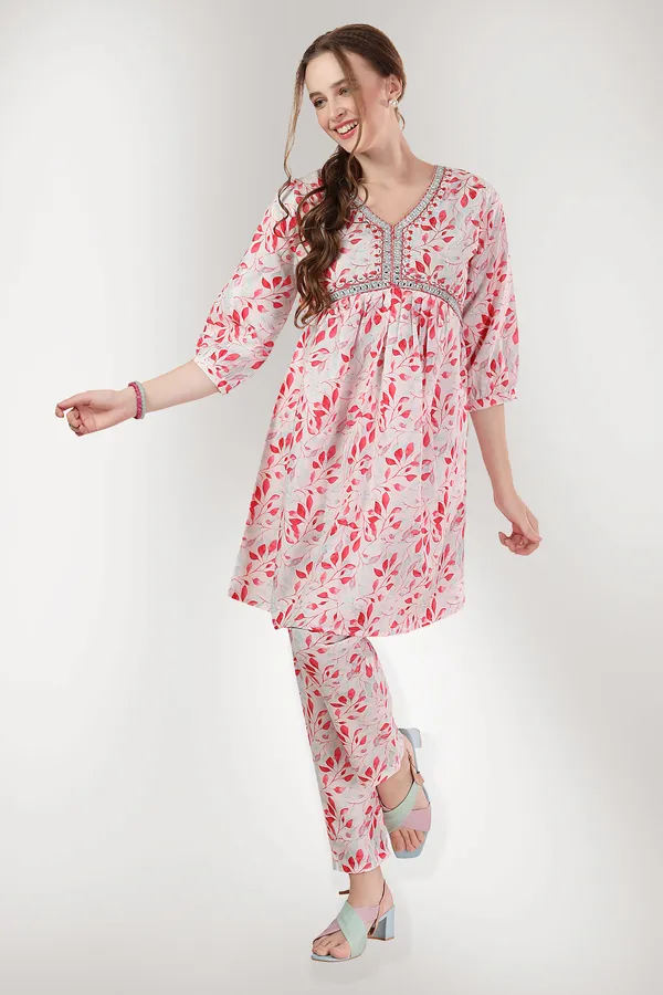 Designer_White_Leaf_Print_Cotton_Co-ord_Set