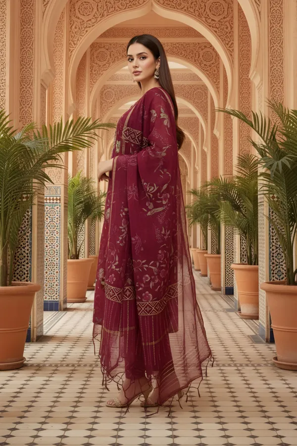 Maroon_Jaipuri_Print_Cotton_3_Piece_Suit_Set_with_Zari_Embroidered_Neckline