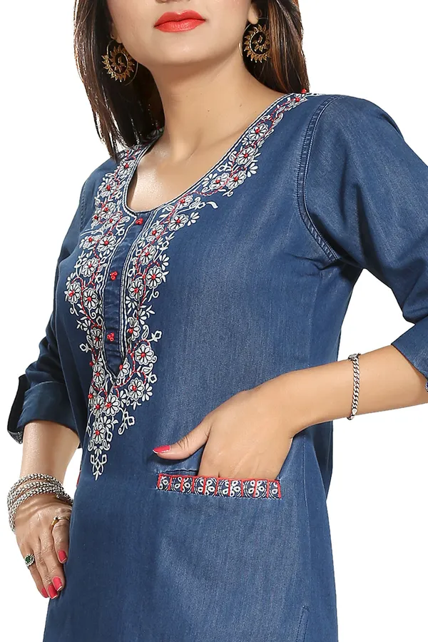 Denim_Tunic_with_Pockets_and_Thread_Work