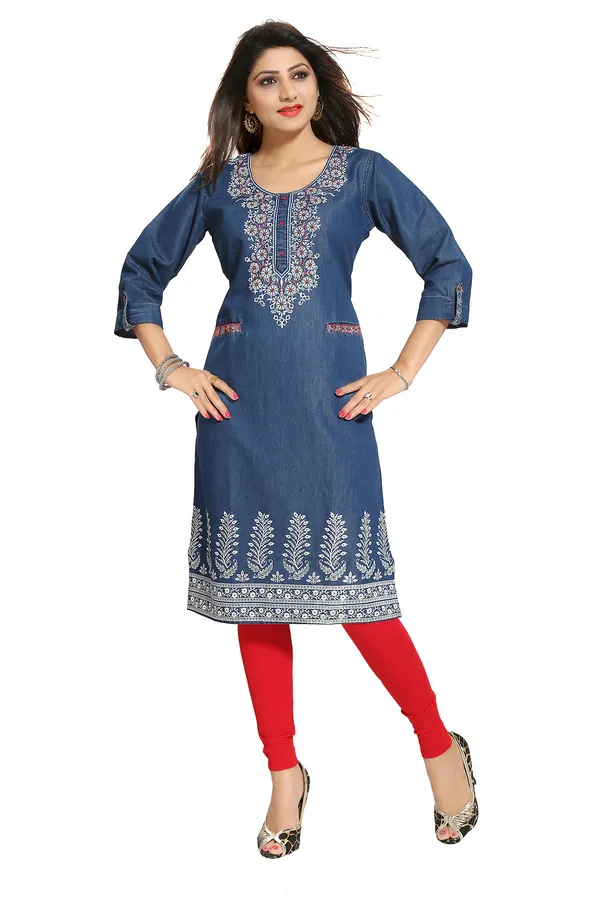 Denim_Tunic_with_Pockets_and_Thread_Work