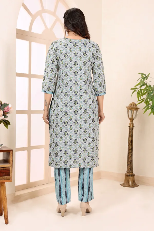 Blue_Clue_V_Neck_Kurti_Pant_Suit_For_Women