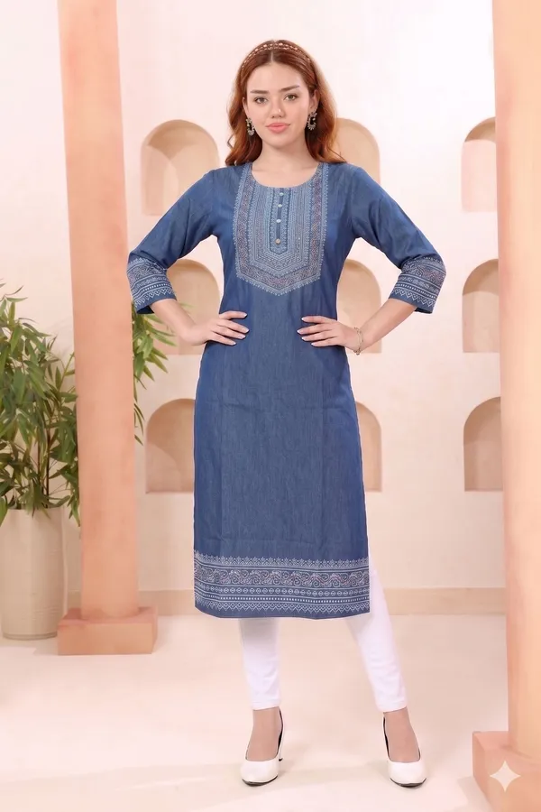 Indigo_Round_Neck_Denim_Kurti_for_Women_with_Ethnic_Print_and_Thread_Work