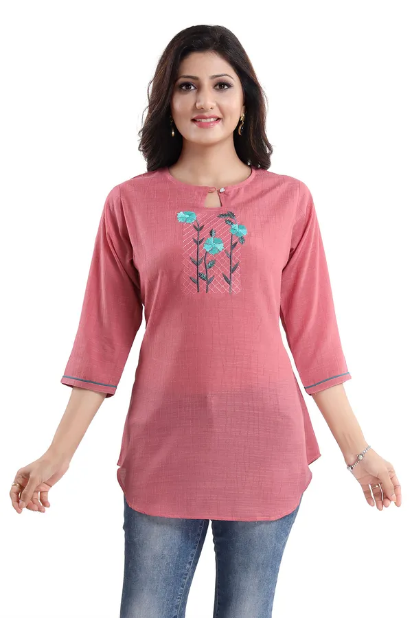 ONION_PINK_WRINKLE_FABRIC_TUNIC_TOP_WITH_EMBROIDERY_BUTA